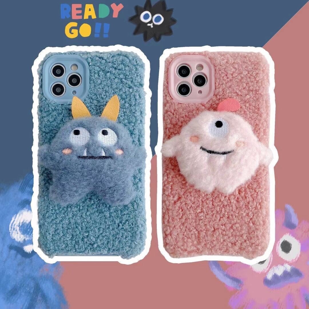 3D Cute Monster Plush Phone Case