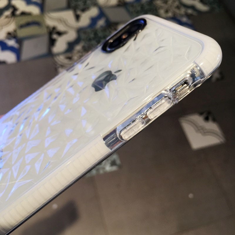 3D Diamond Texture Clear Phone Case