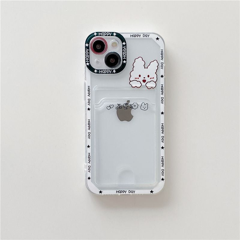 Cute Cartoon Phone Case With Clear Soft Wallet Cover