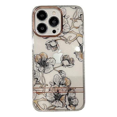 Luxurious Clear Flower Phone Case Design