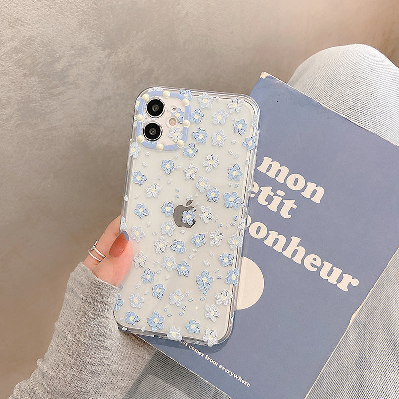 Clear Blue Flower Phone Case
