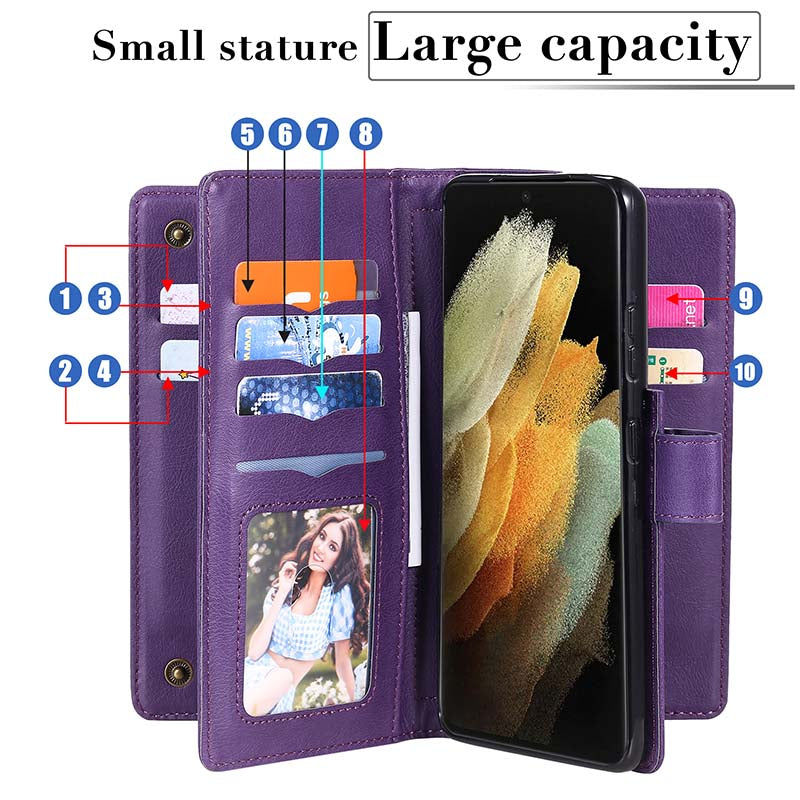 Caeouts Large Capacity Cardholder Phone Case For Galaxy