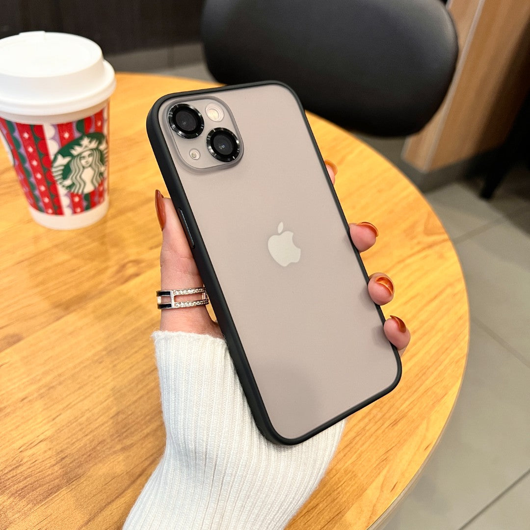 Matte Shockproof With Lens Protector iPhone Case