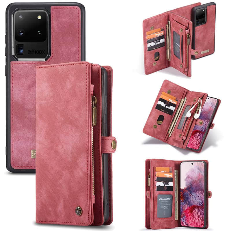 Caeouts Multifunctional Wallet PU Leather Case for Galaxy S20 Series