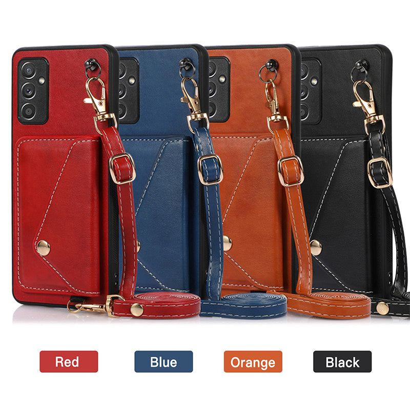 Caeouts Wallet Phone Case Crossbody Leather Phone Case For Galaxy