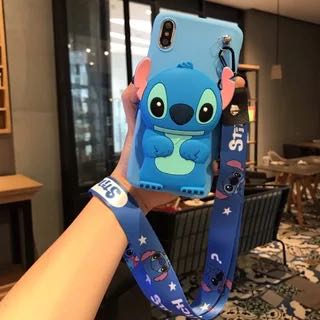 3D Cartoon Wallet Phone Case with Strap