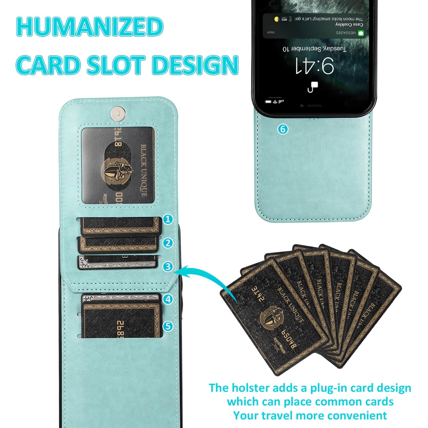 Caeouts Bracket Card Slot Phone Case Green