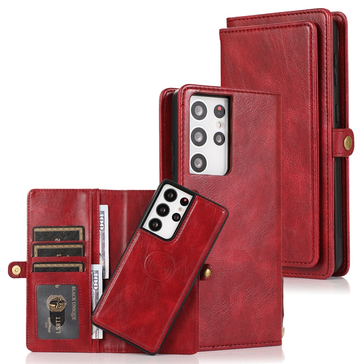Multifunctional Split Magnetic Wallet Phone Case for Galaxy