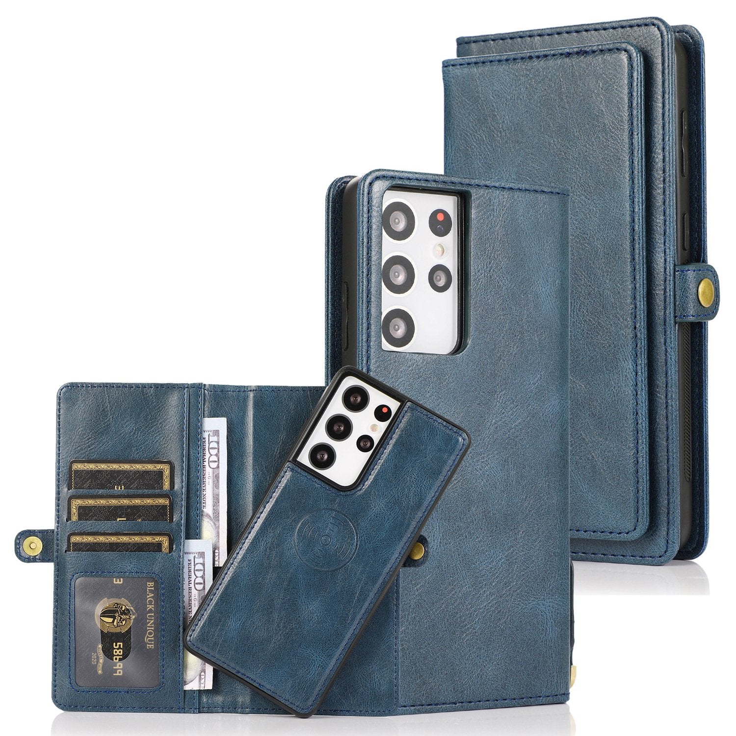 Multifunctional Split Magnetic Wallet Phone Case for Galaxy