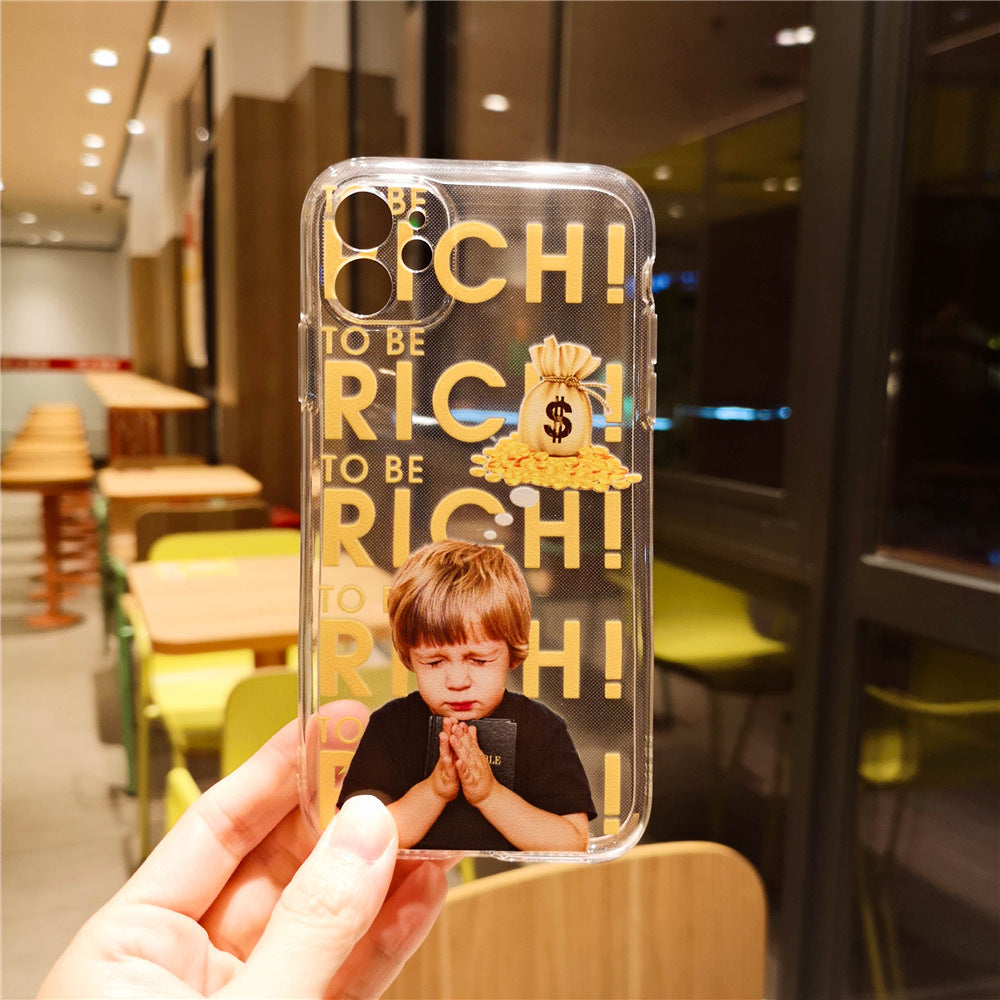 Wish to be Rich Transparent Soft Phone Case