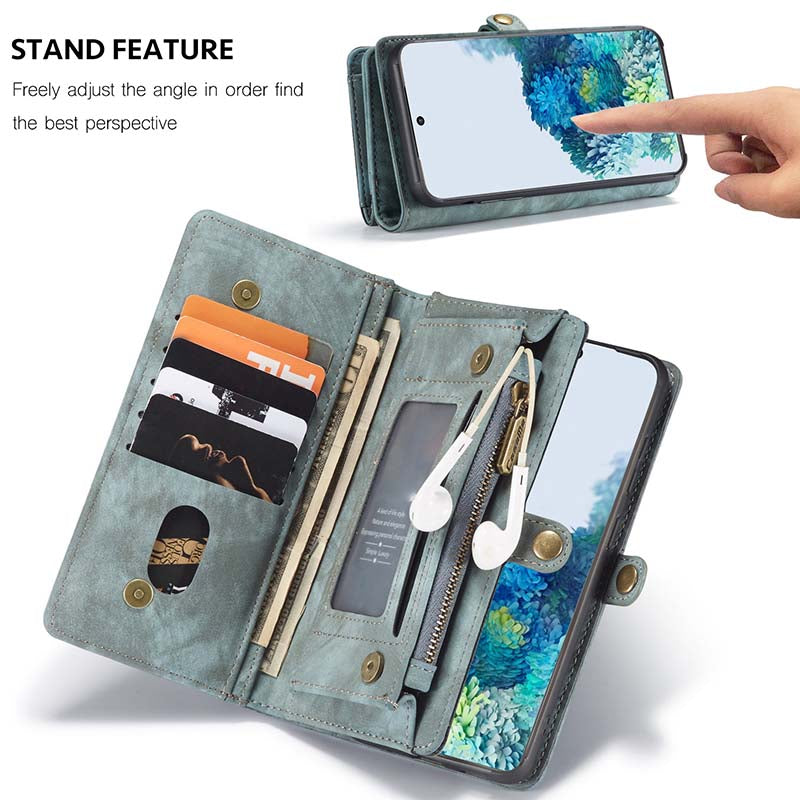 Caeouts Multifunctional Wallet PU Leather Case for Galaxy S20