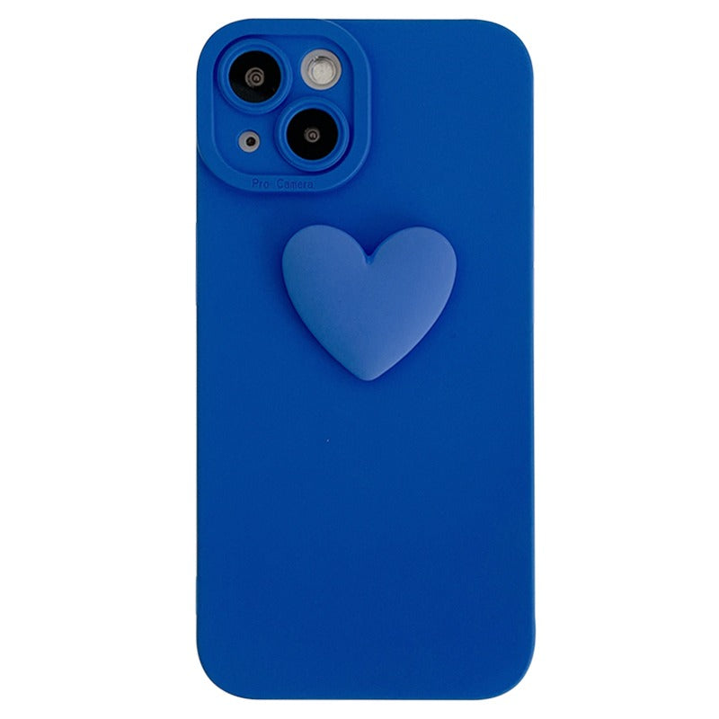 Solid Blue Color Heart iPhone Case