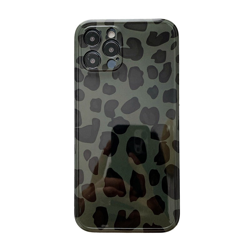 Dark Glossy Leopard iPhone Case