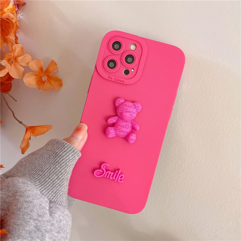 3D Smile Bear iPhone Case