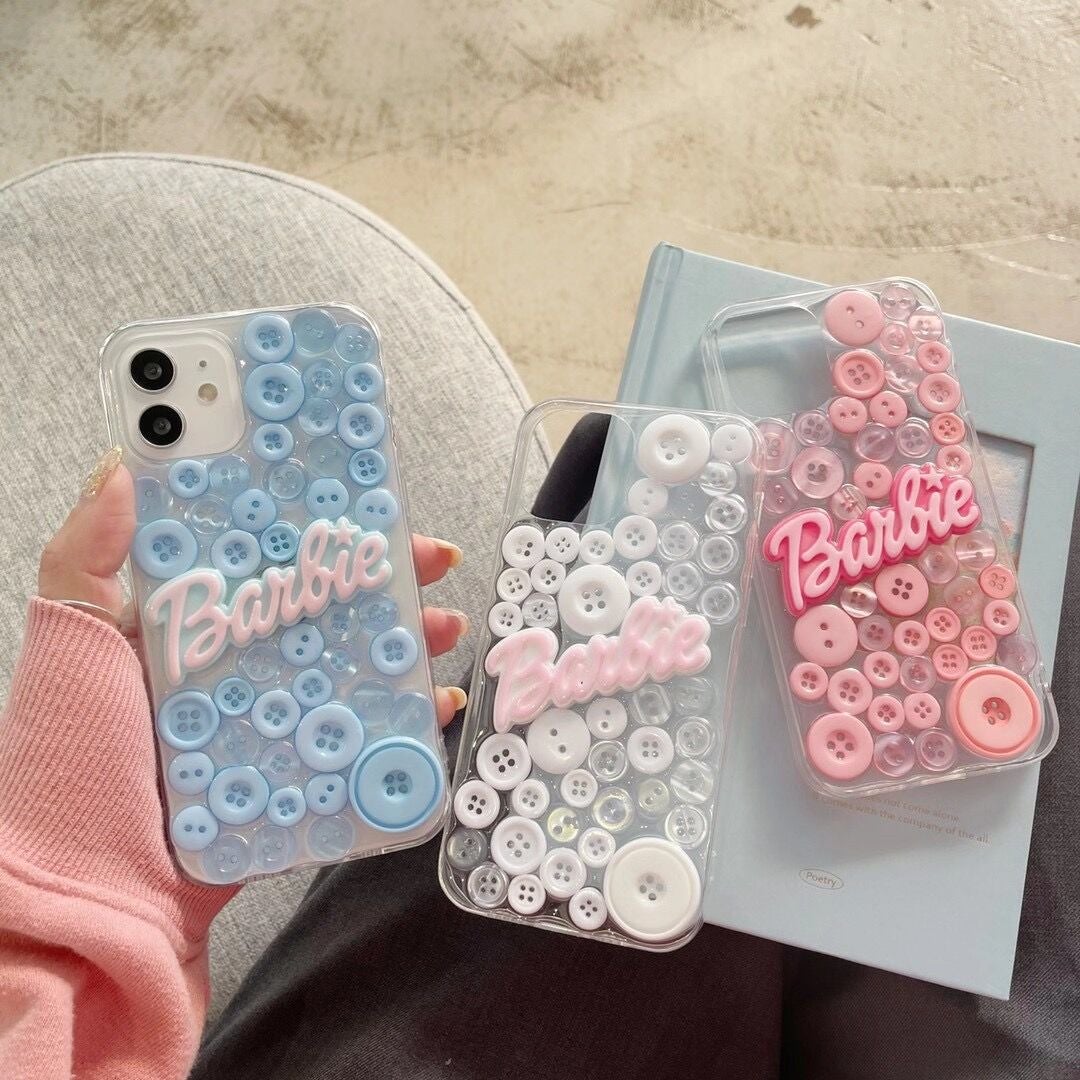 3D Colorful Buttons Soft Phone Case with Laser Card
