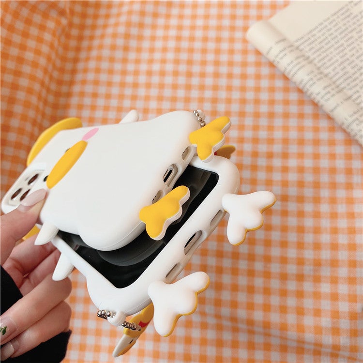 3D Cute Duck Phone Case with Keyring