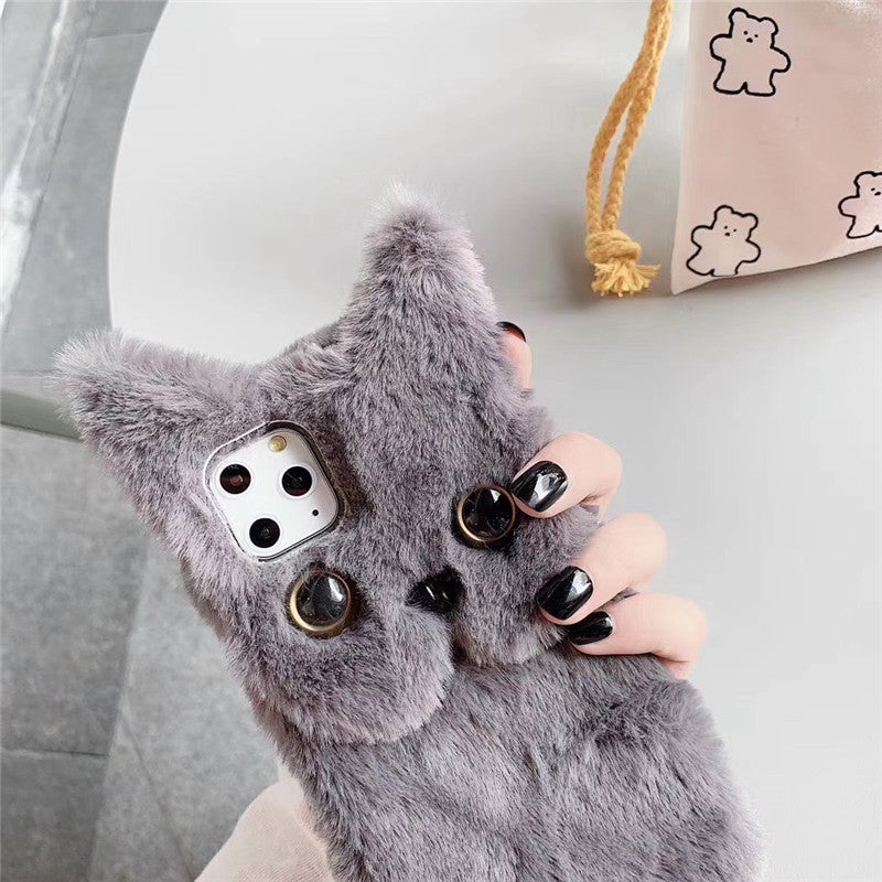 3D Cute Fluffy Cat Phone Case