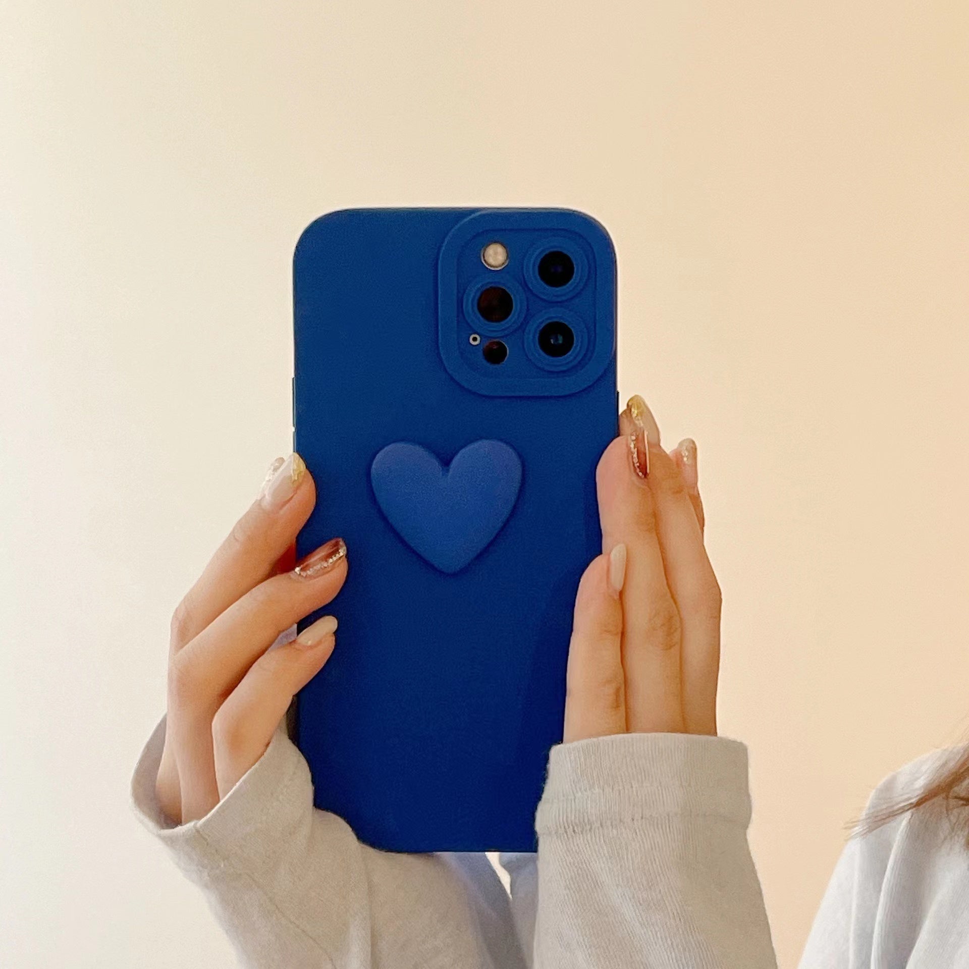 3D Klein Blue Heart Shape Phone Case