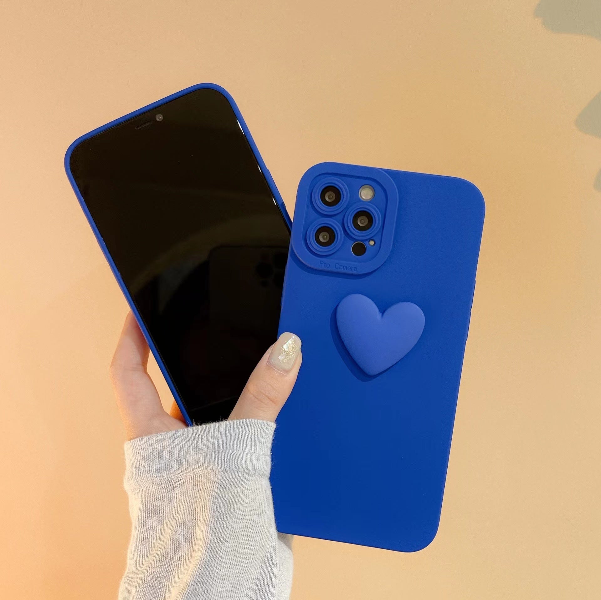 3D Klein Blue Heart Shape Phone Case