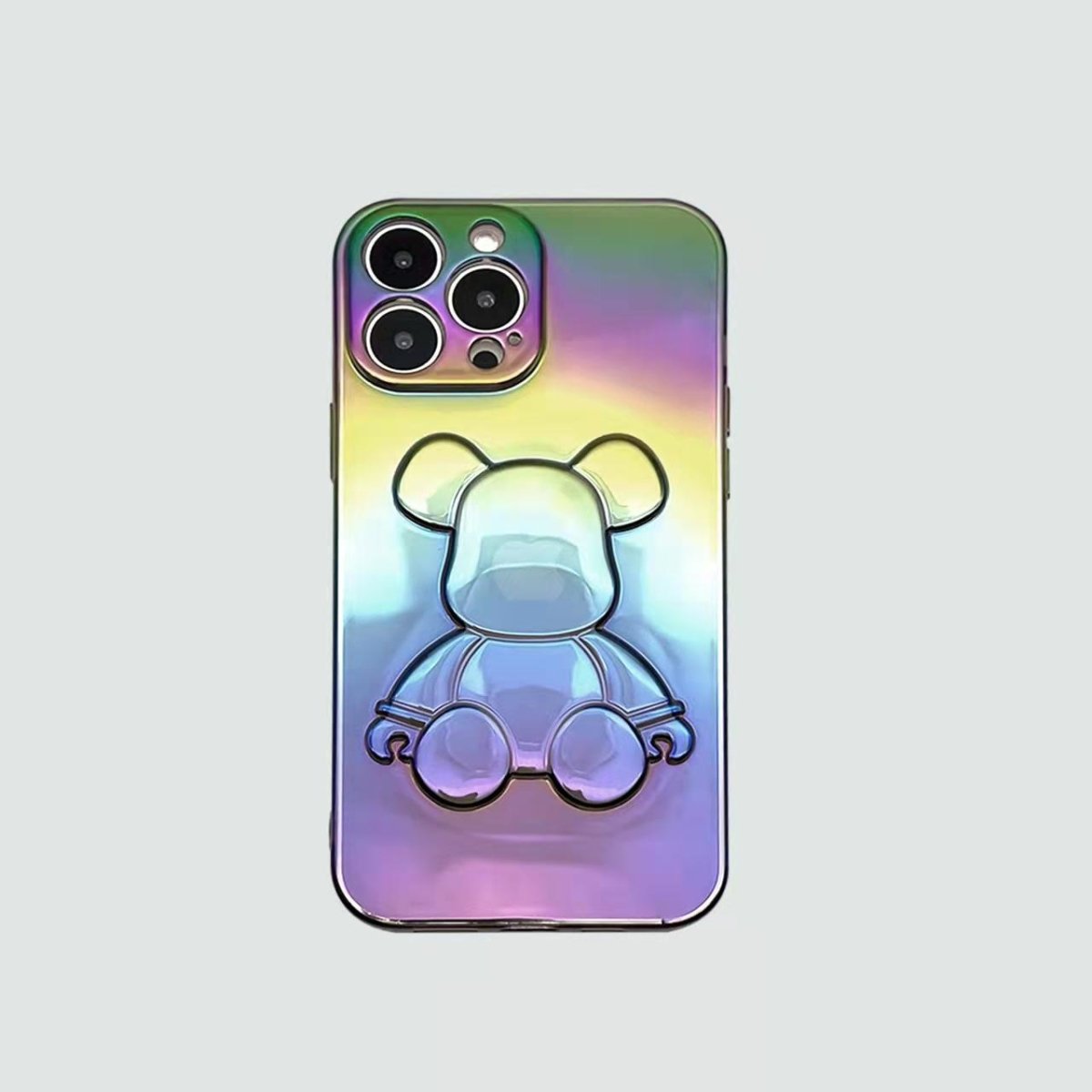 3D Phone Case | Black Transparent Sitting Bear