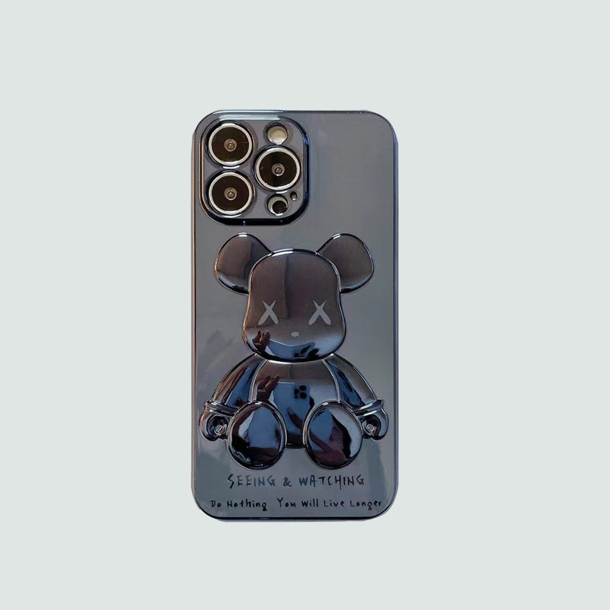 3D Phone Case | Blue Electroplate Bear