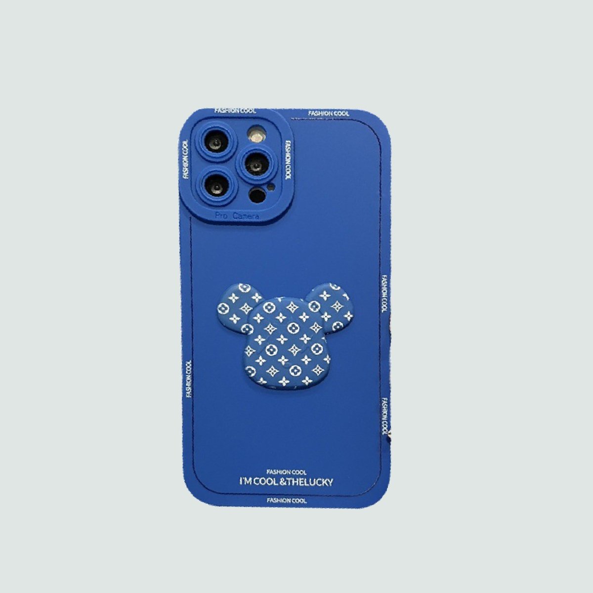 3D Phone Case | Blue Monogram Bear