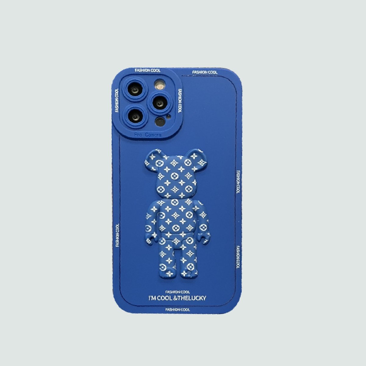 3D Phone Case | Blue Monogram Doll