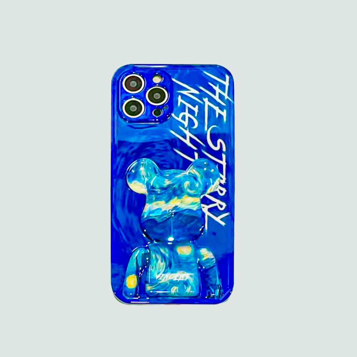 3D Phone Case | Blue Van Gogh Bear