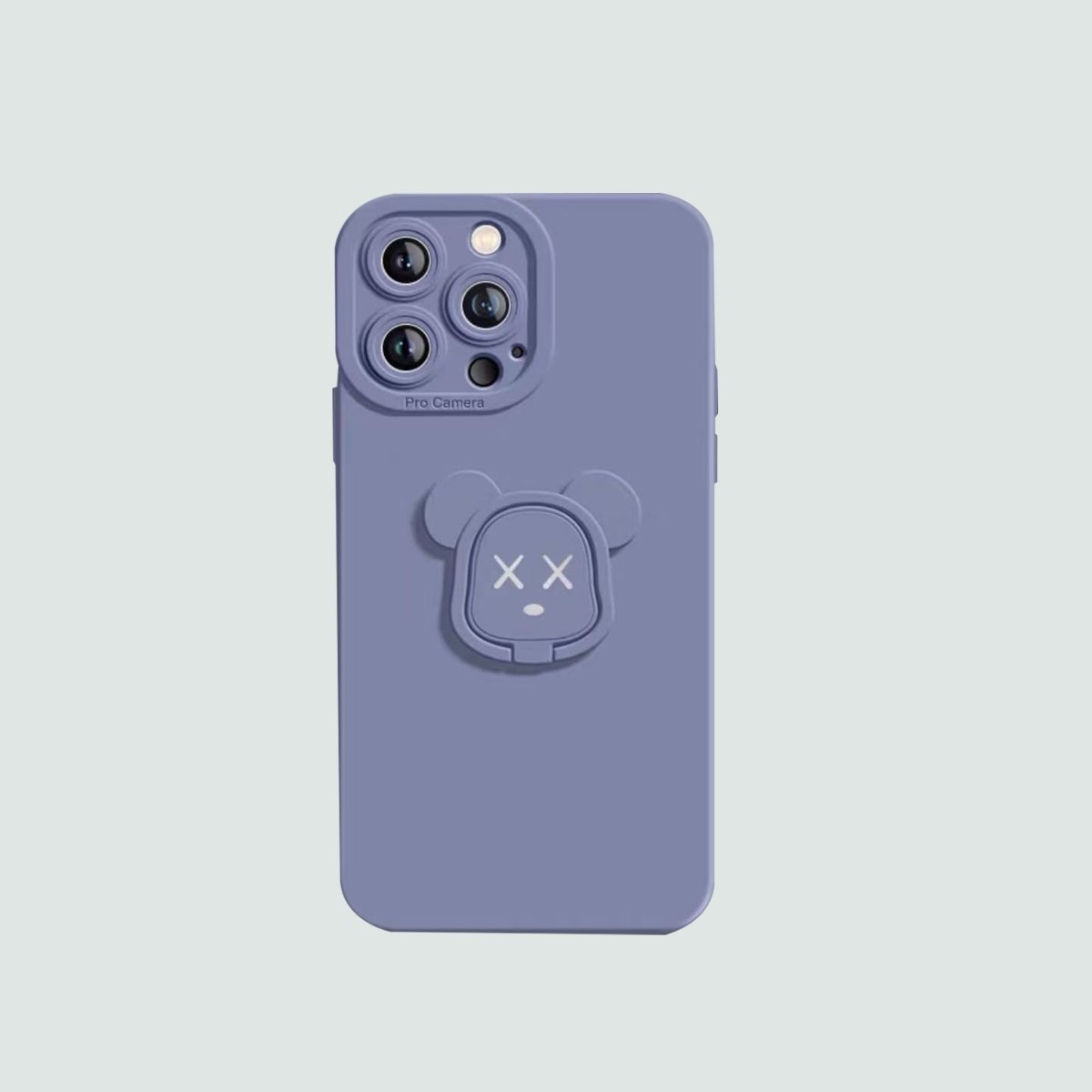 3D Phone Case | Lavender Bear Head Stand