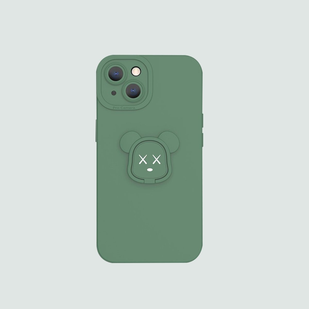 3D Phone Case | Green Bear Head Stand