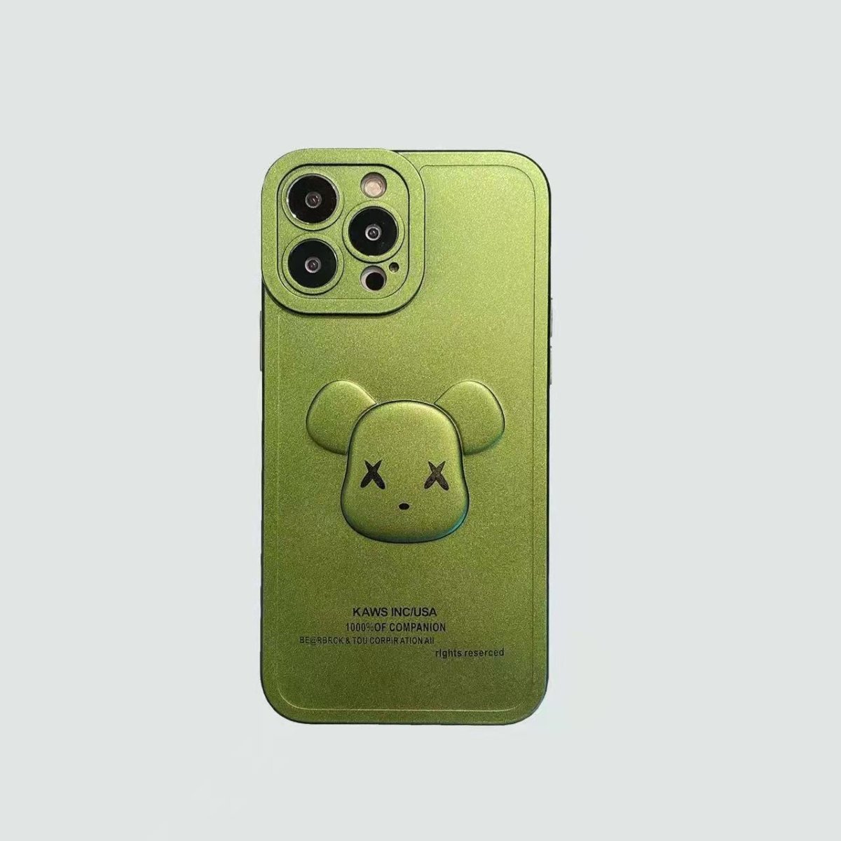 3D Phone Case | Green Metallic Bear