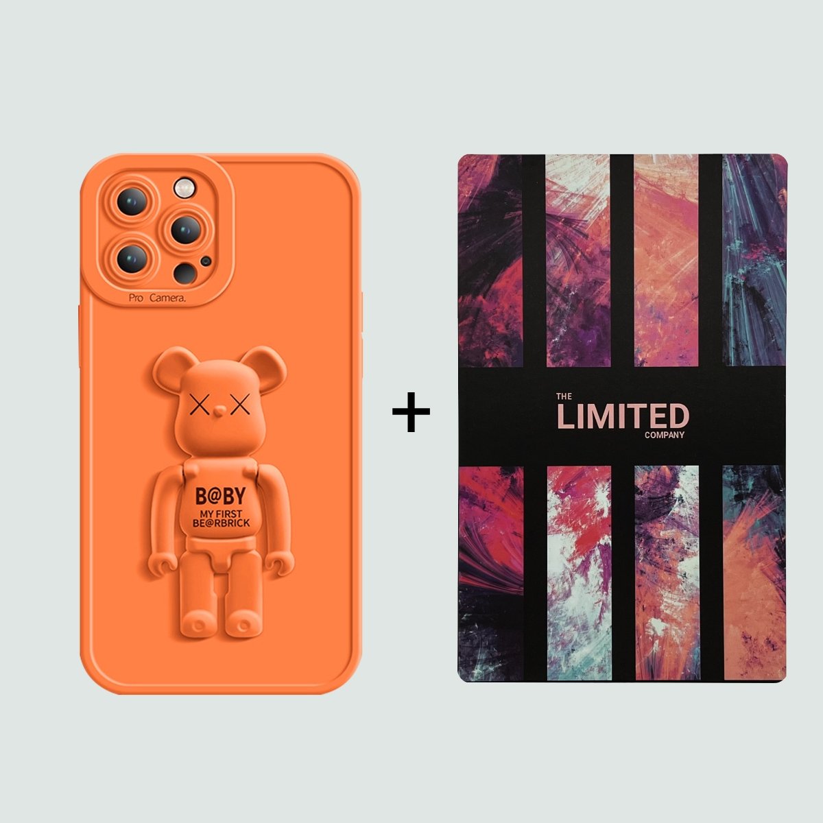 3D Phone Case | Orange Bearbrick Push-up
