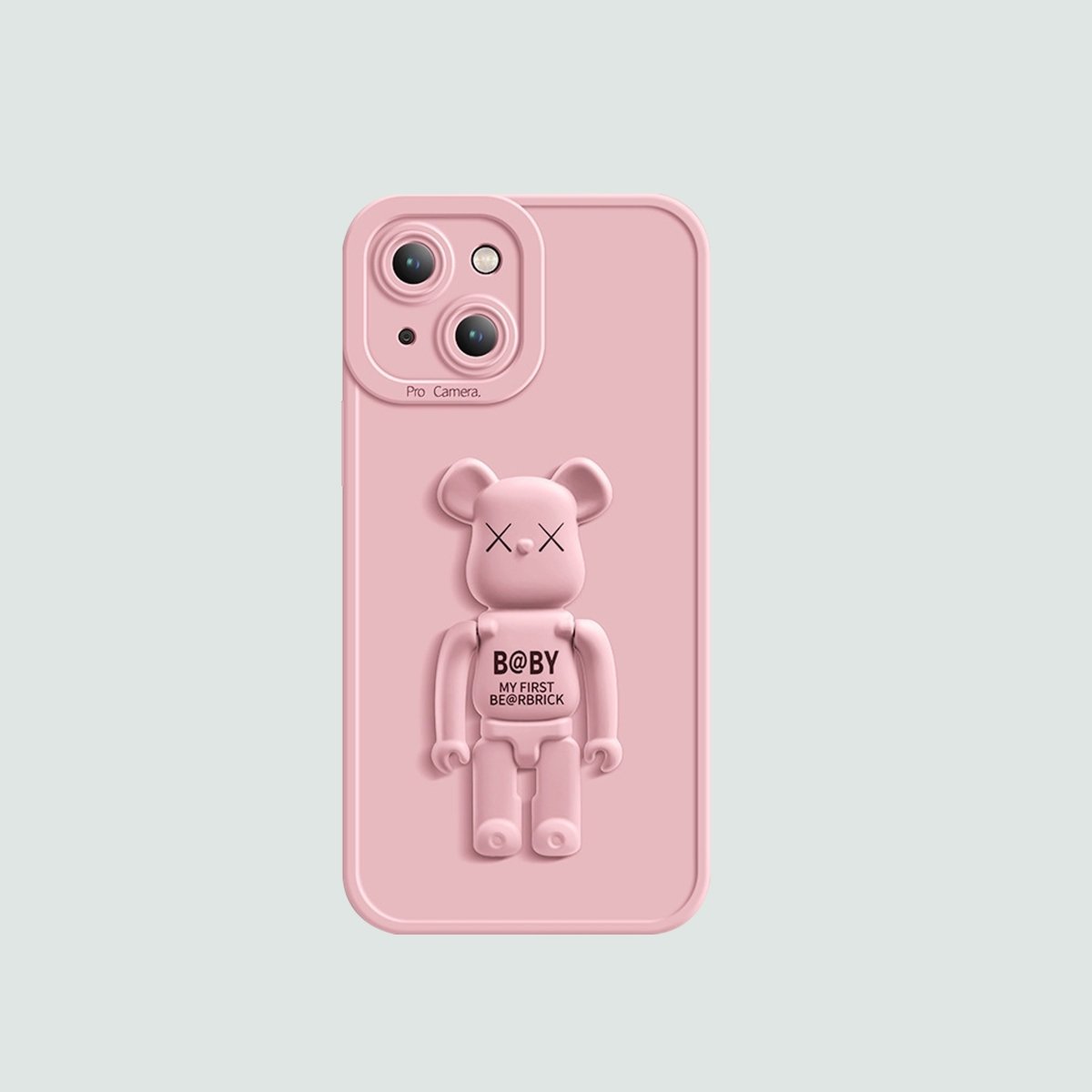 3D Phone Case | Pink Bearbrick Push-up