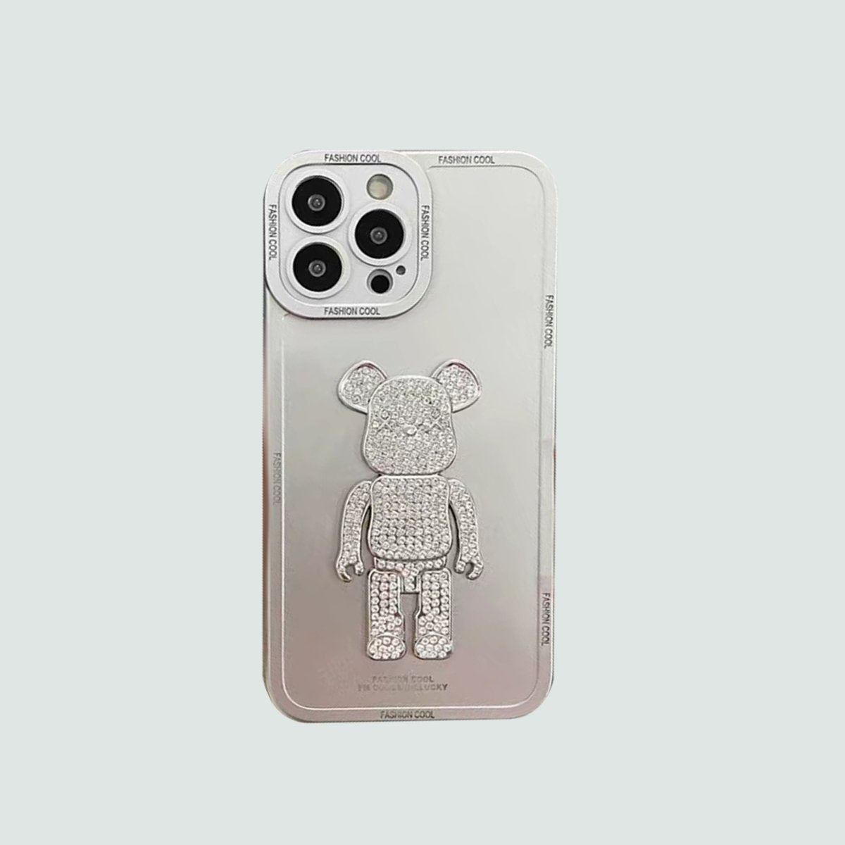 3D Phone Case | Silver Standing Bear