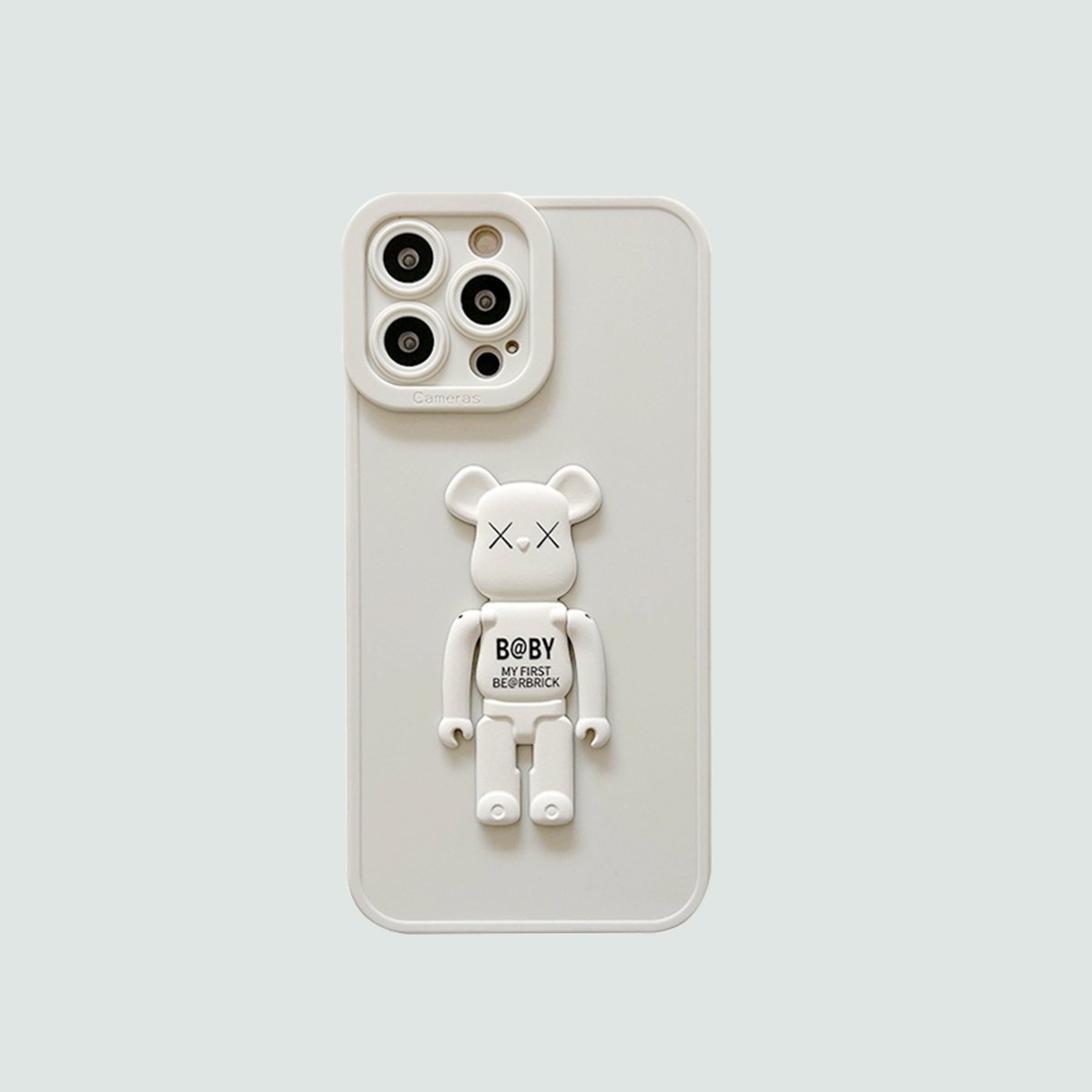 3D Phone Case | White Bearbrick Push-up