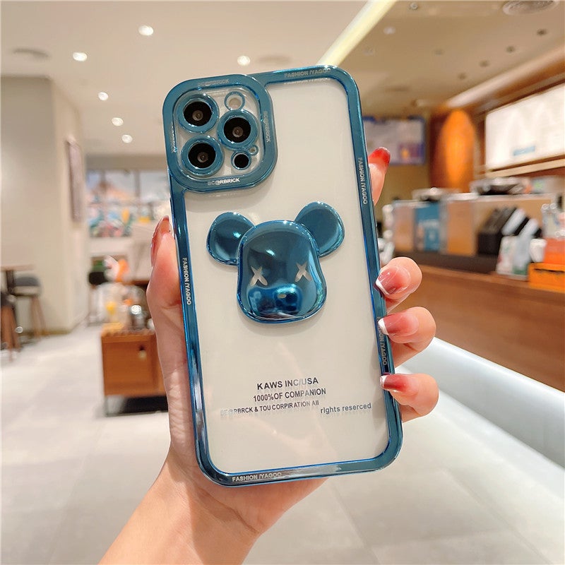 3D Plating Bearbrick Soft Phone Case