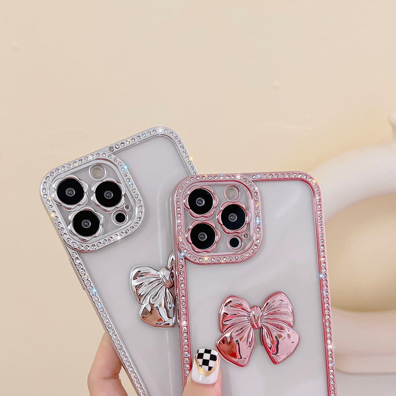 3D Plating Bow Phone Case