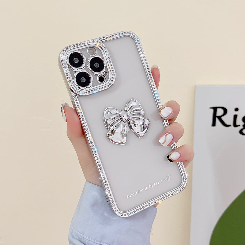 3D Plating Bow Phone Case