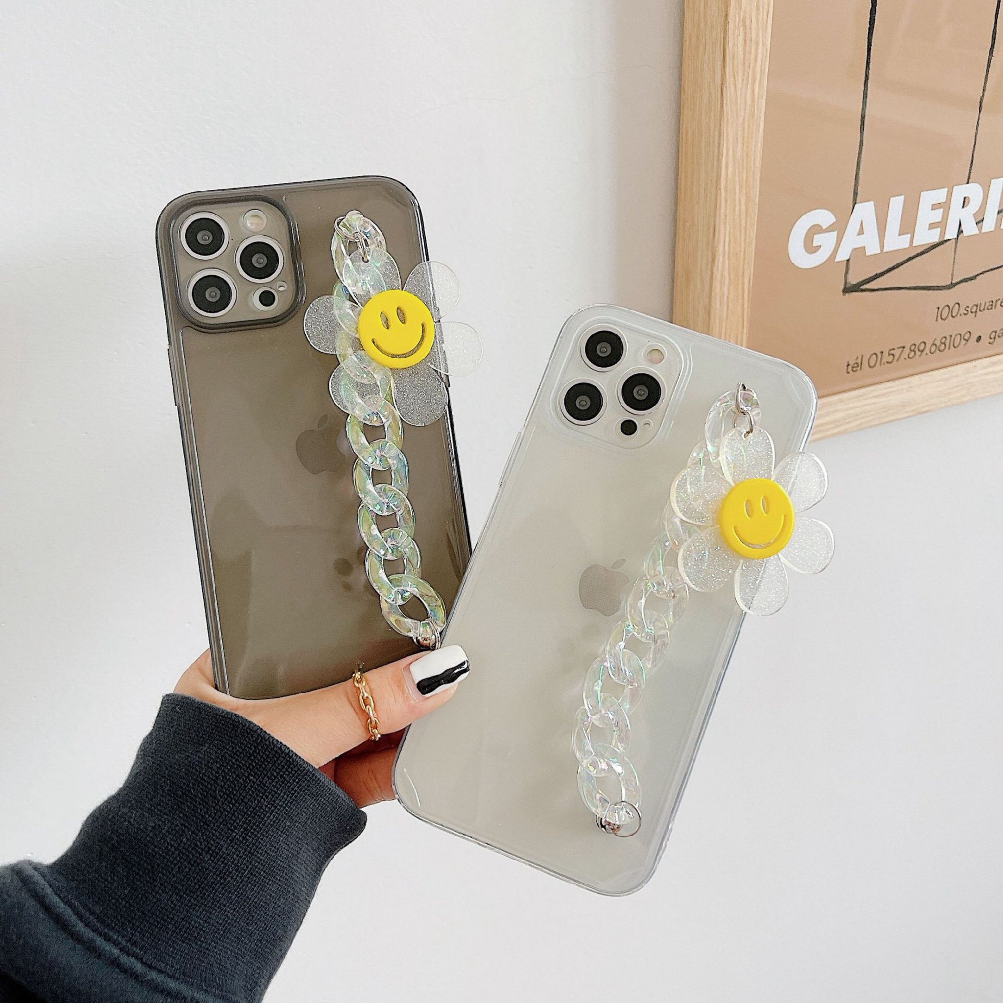 3D Sunflower Crystal Bracelet Soft Phone Case