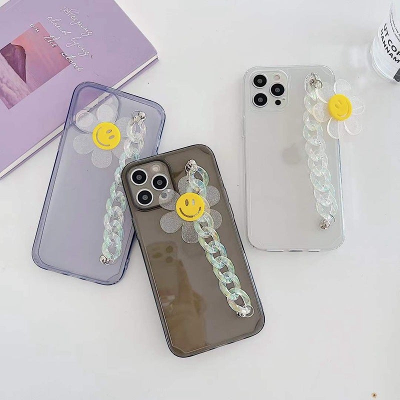 3D Sunflower Crystal Bracelet Soft Phone Case