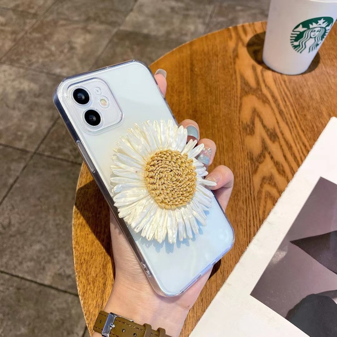 3D Sunflower Makeup Mirror Phone Case