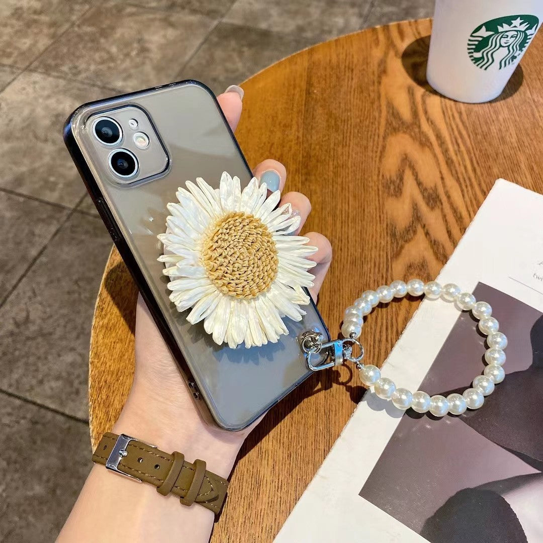 3D Sunflower Makeup Mirror Phone Case