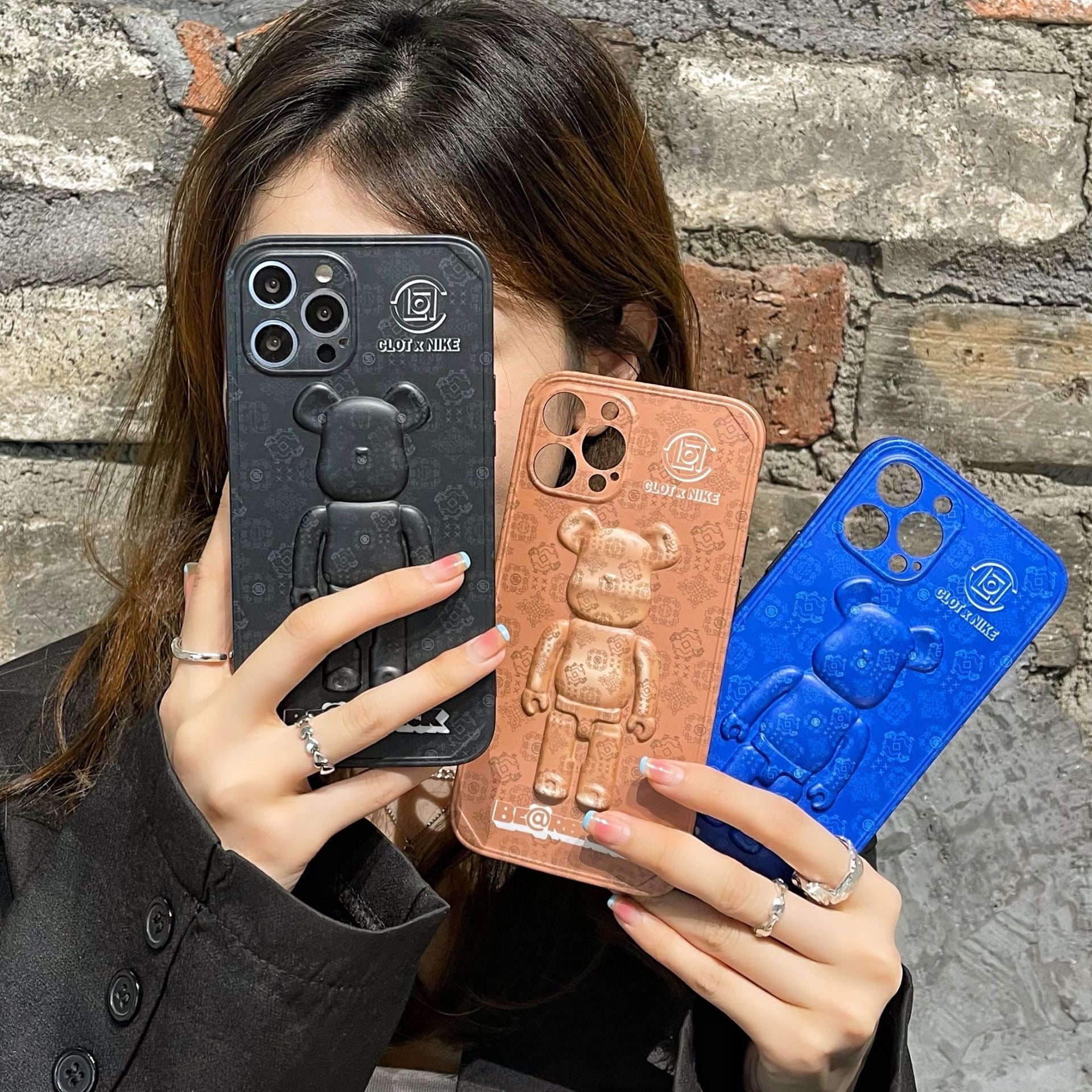 3D Toy Zip Camo Bearbrick Phone Case