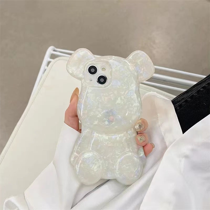 3D Toy Colorful Shell Texture Bearbrick Phone Case