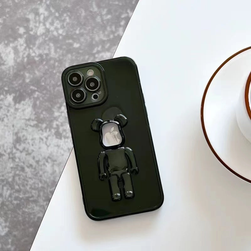 3D Transparent Head Bearbeick Phone Case