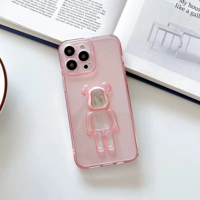 3D Transparent Head Bearbeick Phone Case