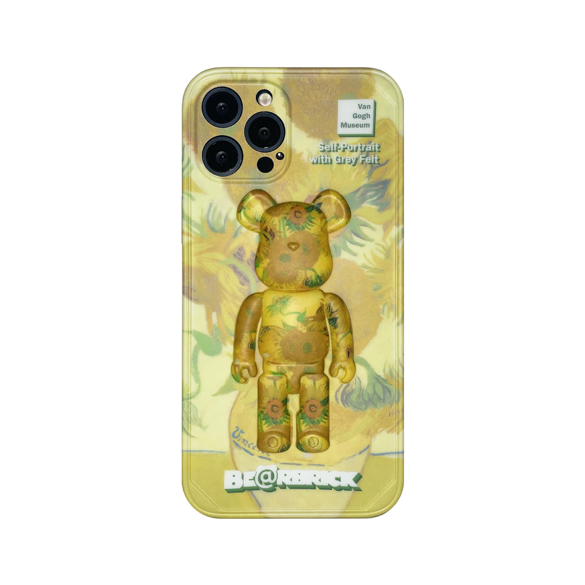 3D Van Gogh Sunflower Bearbrick Phone Case