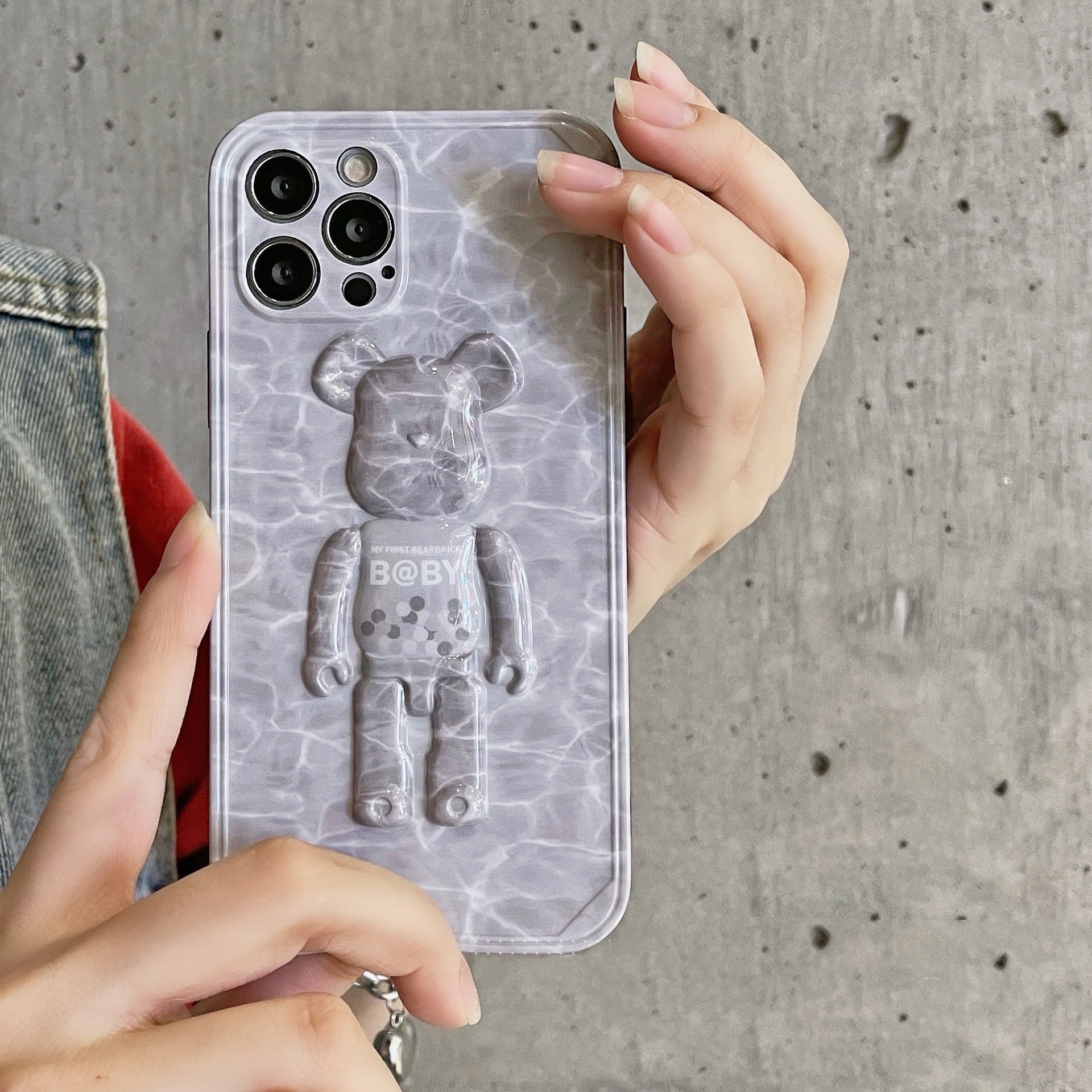 3D Water Ripple Bearbrick Phone Case