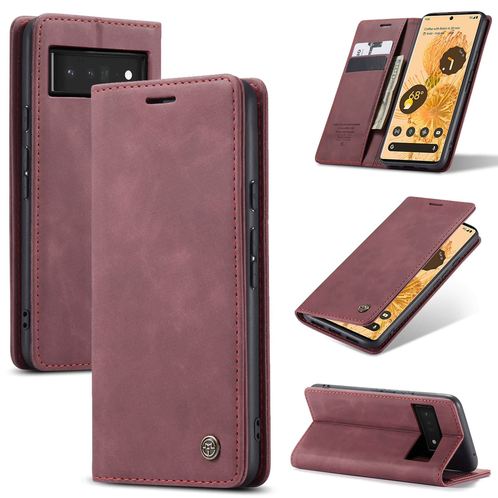 Caeouts Retro Wallet Case Red