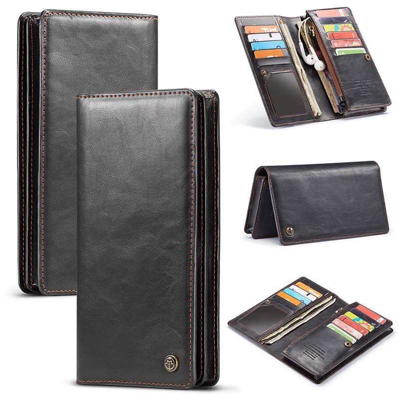 Caeouts Universal PU Leather Wallet Phone Bag For Galaxy
